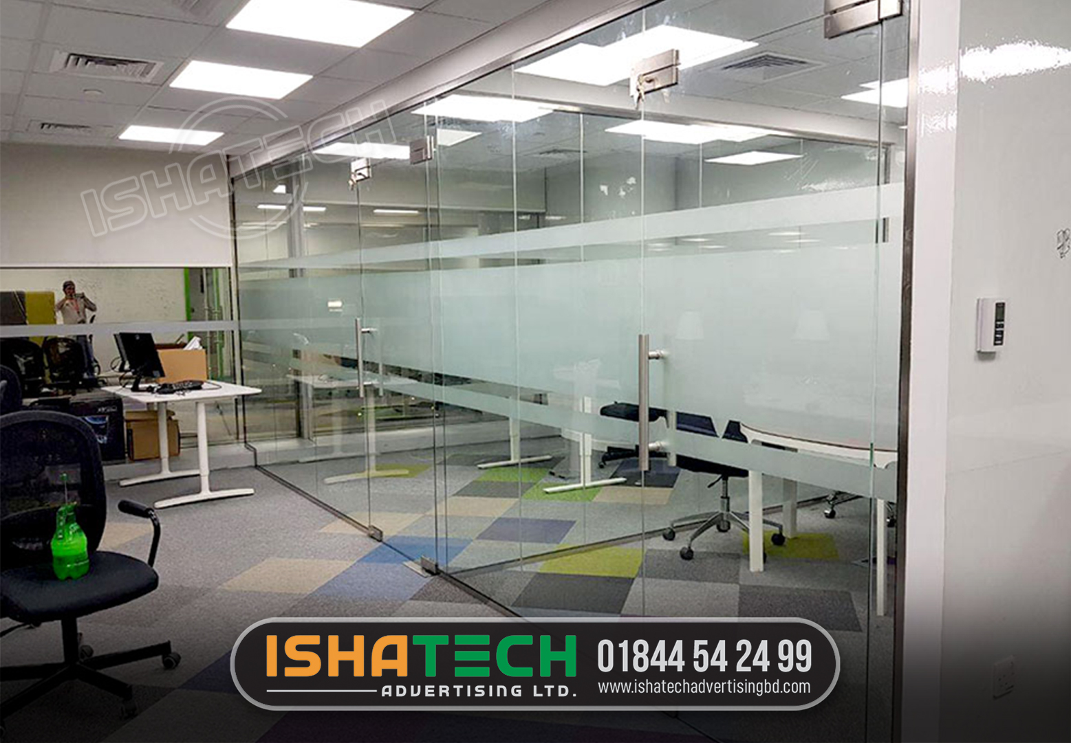 Interior Soundproof Office Aluminum Glass Partition Wall With Shutter, Frosted glass for windows frosted glass film frosted glass design frosted glasS,