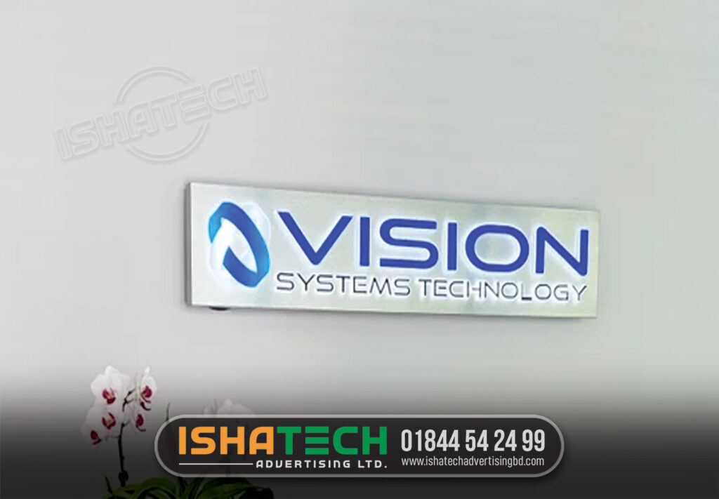 VISION SYSTEMS TECNOLOGY GLASS NAMEPLATE FOR OFFICE AND HOUSE IN DHSKA BANGLADESH, BEST SIGNAGE BD