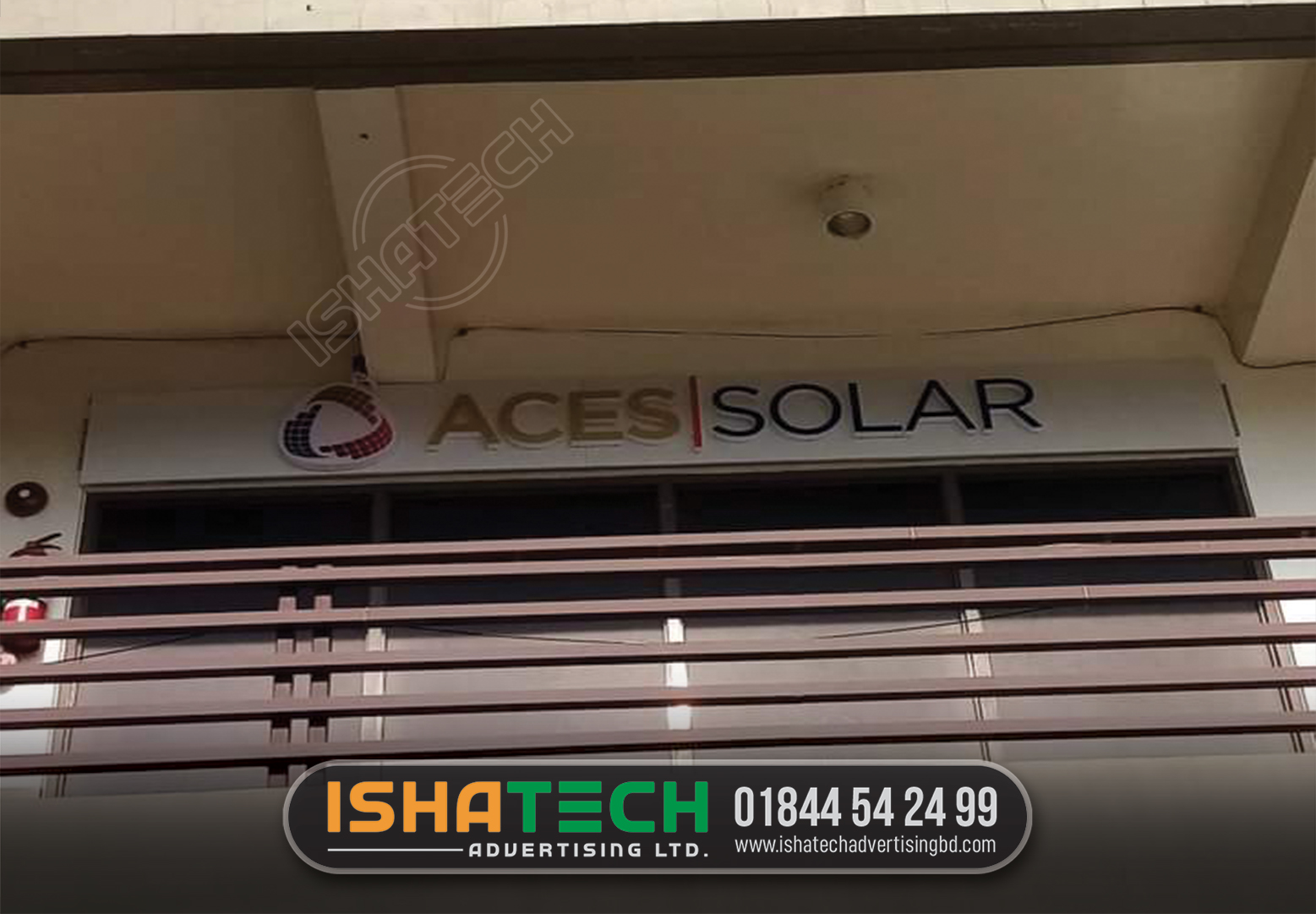 ACES SOLAR ACRYLIC LETTER WITH LOGO SIGNAGE BD