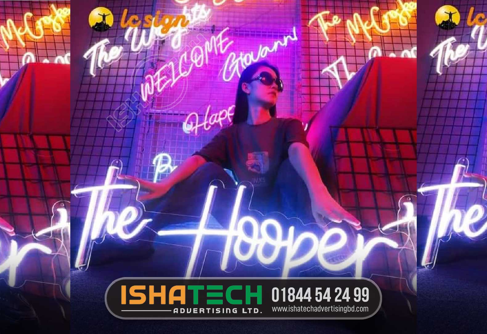 THE HOOPER EVENT NEON SIGNS, NIKKA PARTITION NEON SIGNS, WEDDING NEON SIGNS, NEON ADVERTISING AGENCY IN DHAKA BANGLADESH, BEST LED NEON SIGNAGE BD, SIGNBOARD ADVERTISING AGENCY BD,