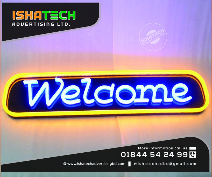 webcome neon letter signage making bd, letter maker by neon signage dhaka bd