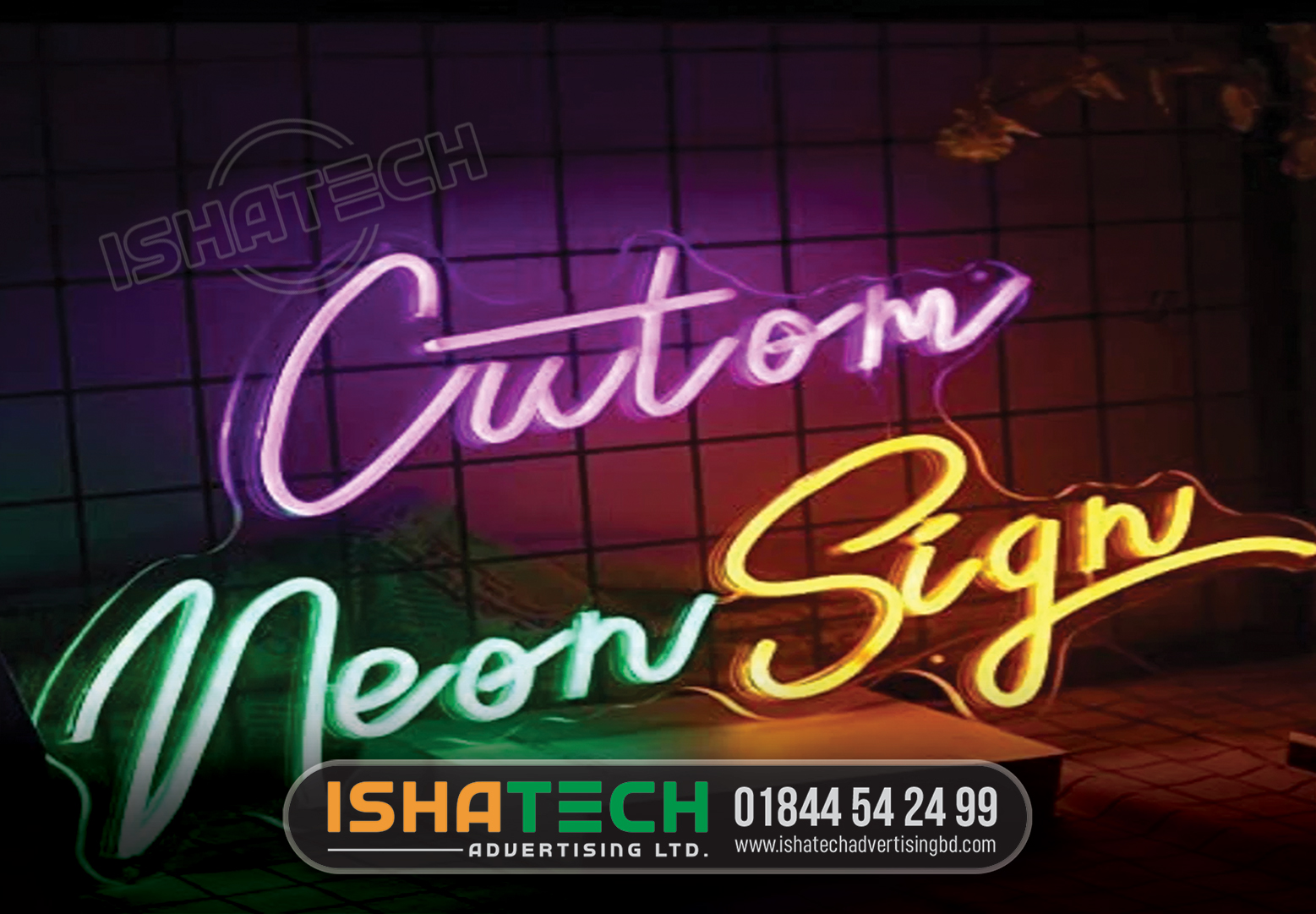 custom led neon signage, neon letter signage bd, signage agency bd, lighting signbaord