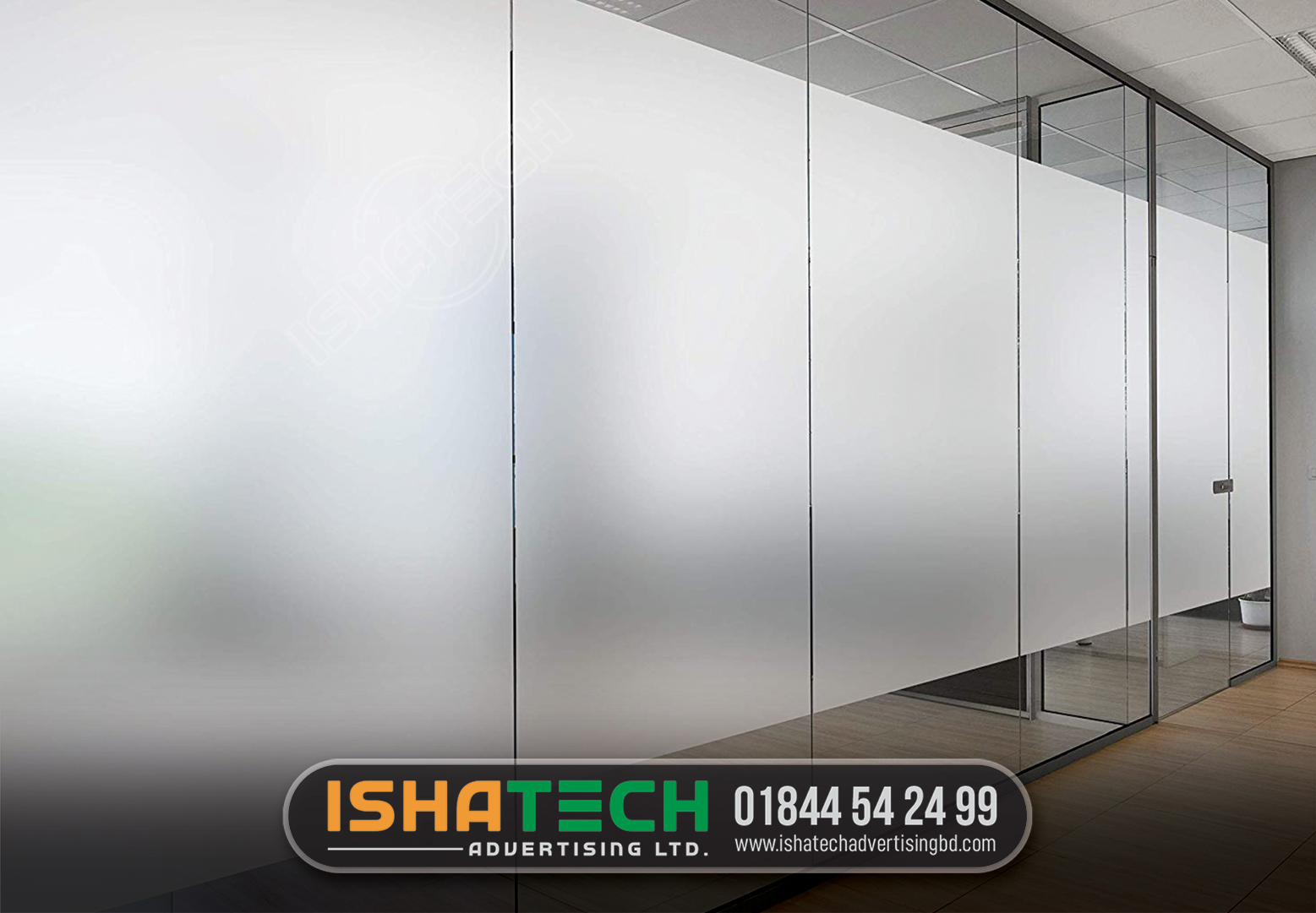 Indoor Frameless Clear Toughened Glass for Divider Partition Panel, Building Office Interior Design Partition Glass Doors Tempered Toughened Glass, Waterproof Static No Glue PVC Frosted Glass Stickers for Office Use, Aluminium Aluminum Partitions, 10 mm Thai Glass(120 square feet),