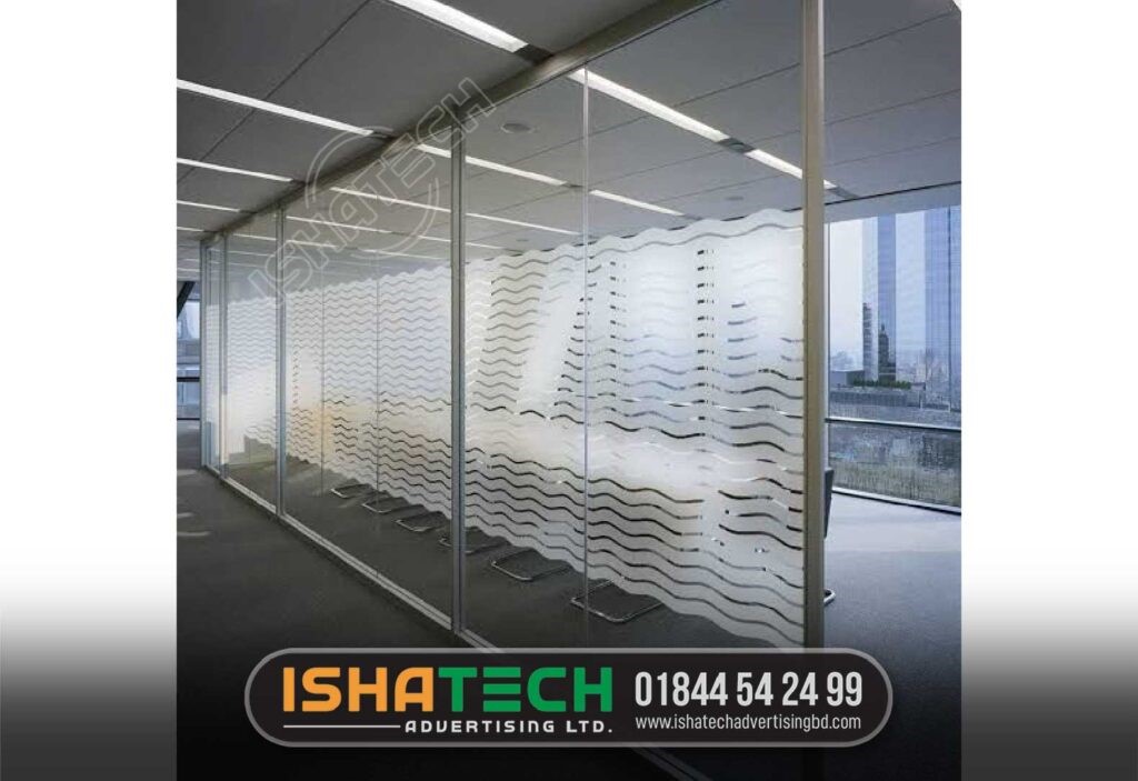 Office Glass Clear Frosted Cutting Sticker ISHATECH Advertising LTD. It the Best Frosted Glass Sticker Company in Bangladesh. Office Glass Clear Frosted Cutting Sticker Price in Bangladesh. We are working in this field from 2006 Dhaka Bangladesh. Our Company Completed 2000+ Frosted Glass Sticker Design and branding in Bangladesh. Last ten years ISHATECH Advertising LTD promotes a lot of Frosted Glass Sticker Design in Dhaka Bangladesh