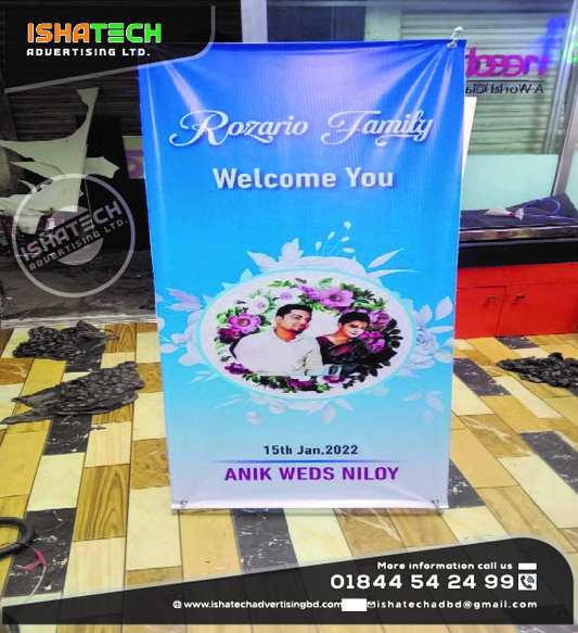 Pop Up Stand Banner Print & Retractable banner Making | Roll Up Banner Stand Branding with Custom Logo Design Print Aluminum Retractable Rotating Display Scroll Roll up Stand Banner Advertising for Indoor & Outdoor Fair Stand Banner in Bangladesh