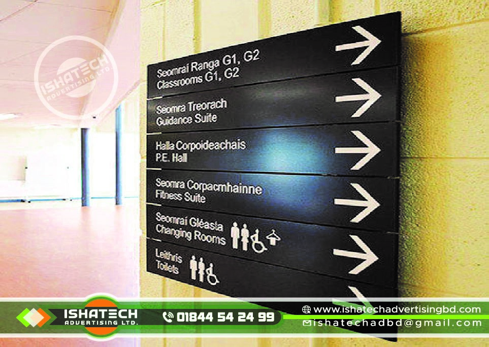 Stainless Steel Direction Sign Board & Arrow Sign Board, Aro Sign Board with Green Road Sign Board on Metal Stand, Directional Signs, Street Metal Signs or Canvas Print, Custom Sign, Road Sign for Outdoor & Indoor Aro Sign Board in BD