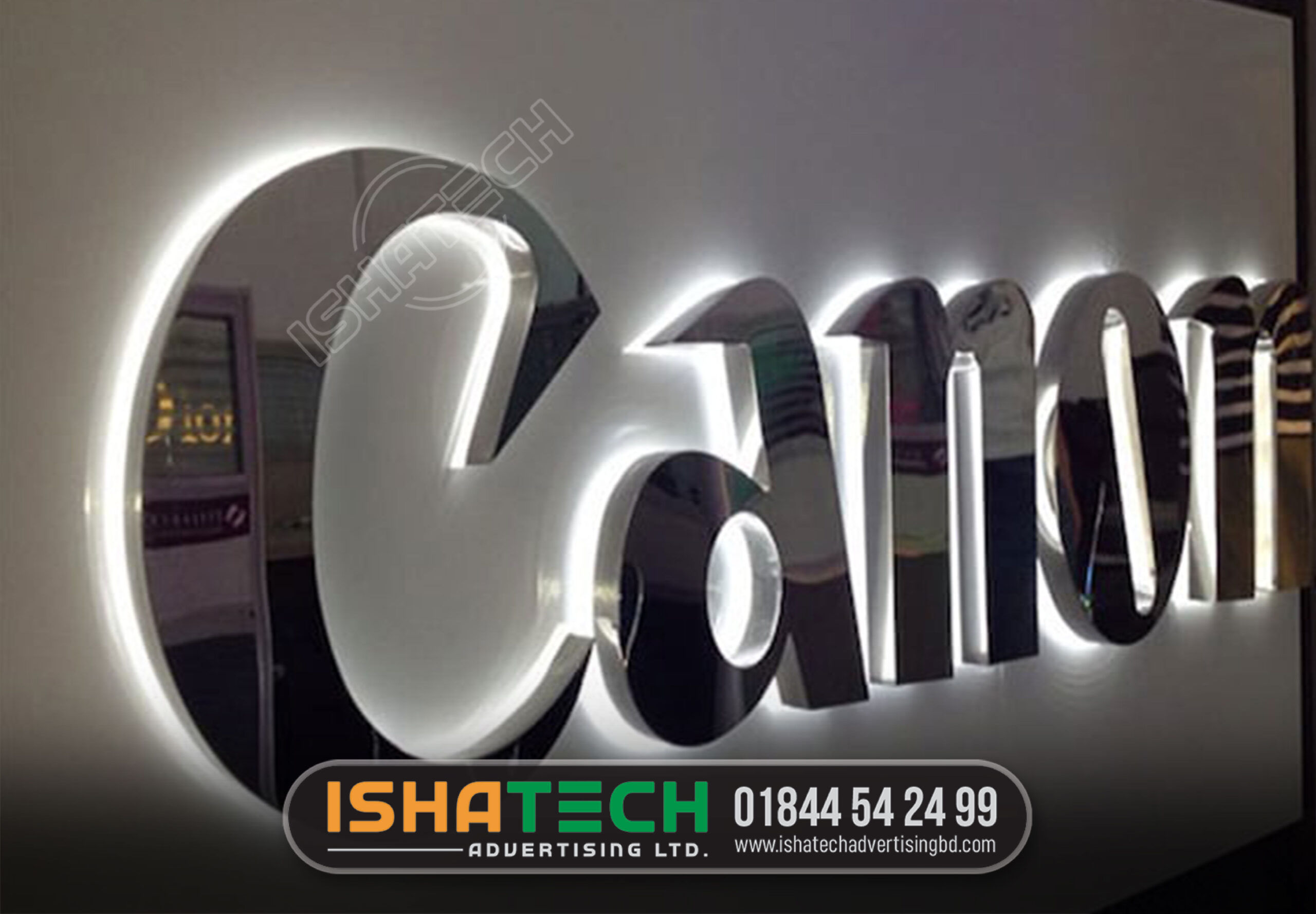 CANON CLEAR ACRYLIC LETTER SIGNAGE, LED SIGN, LETTER SIGNS, CREAR ACRYLIC