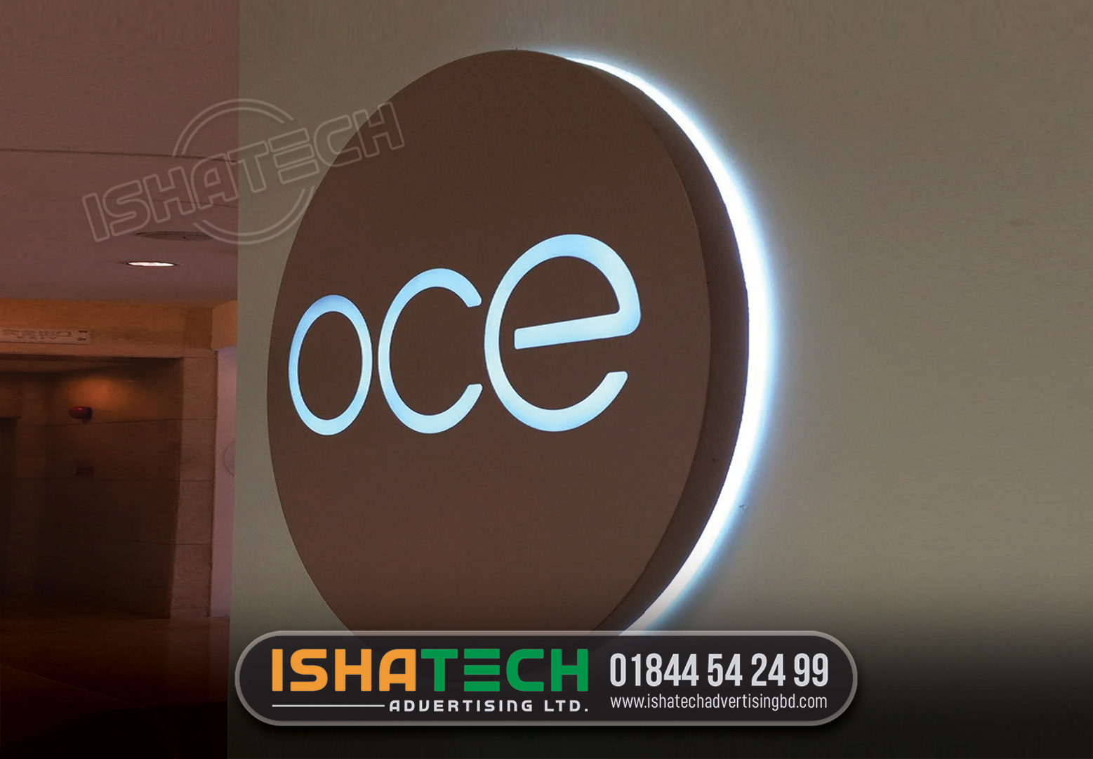 Office Front Bell signs making by ishatech advertising ltd. oce backlit nameplate making bd