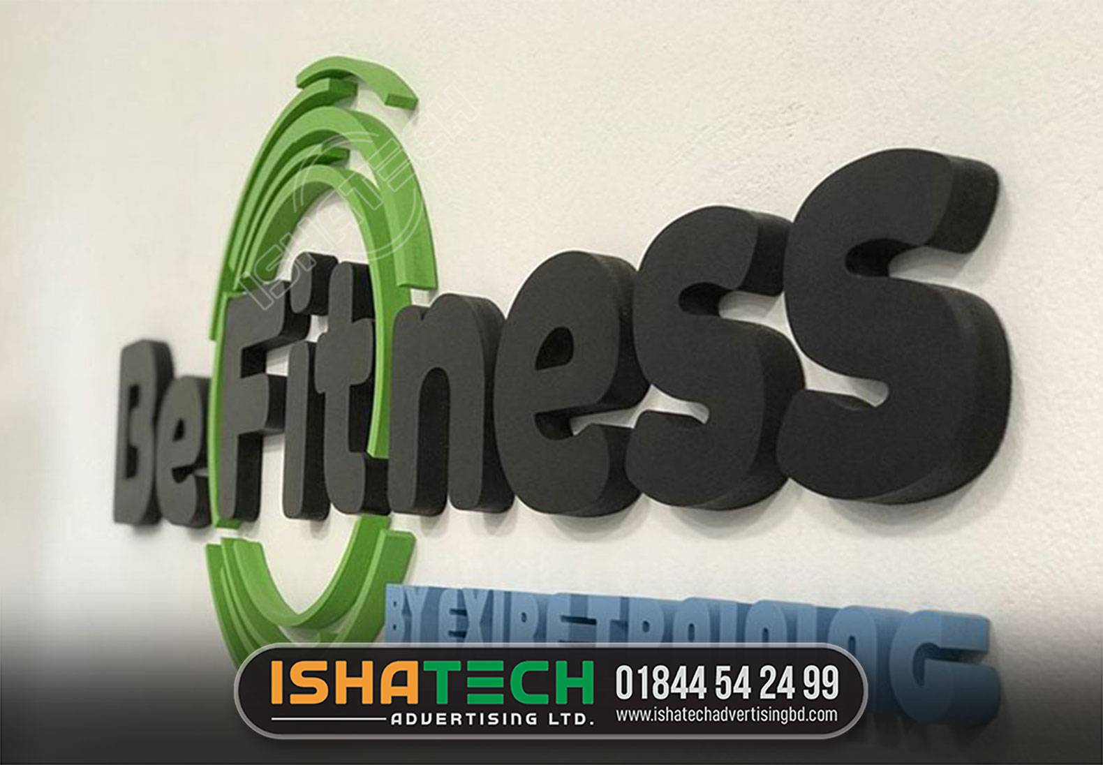 BE FITNESS OFFICE NAME PLATE, LED SIGNBOARD, OFFICE LETTER SIGNS BD, SIGNAGE MAKING COMPANY BD