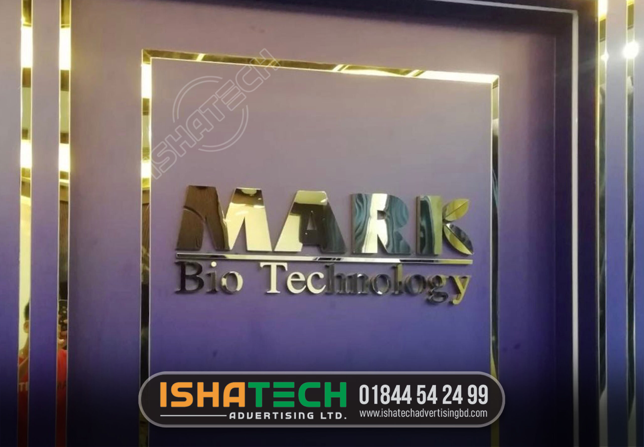 3D Fabricated Polished Golden Letter Sign Shop Signs