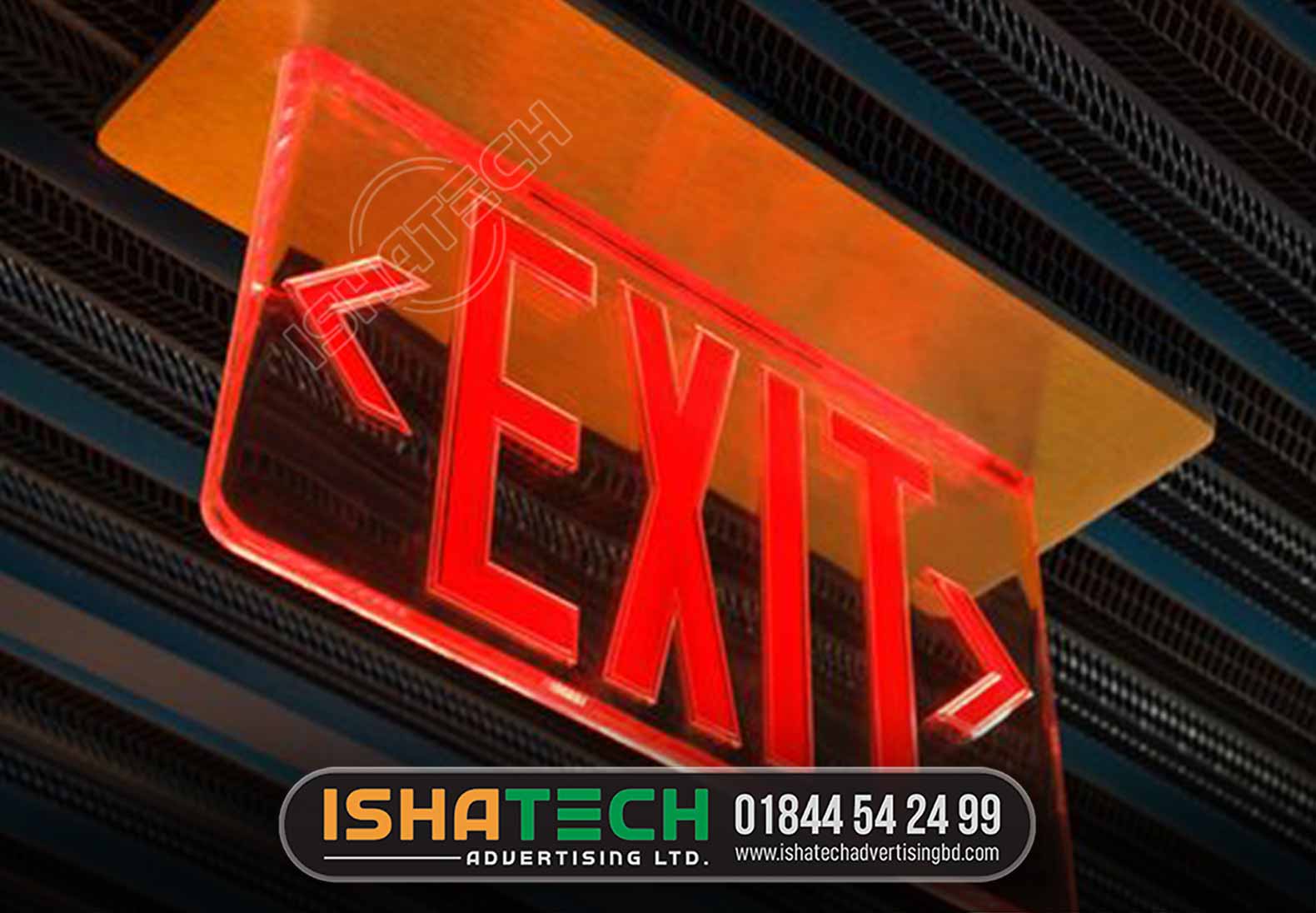 EXIT ACRYLIC 3D LETTER SIGNBOARD MAKING SERVICE IN BD