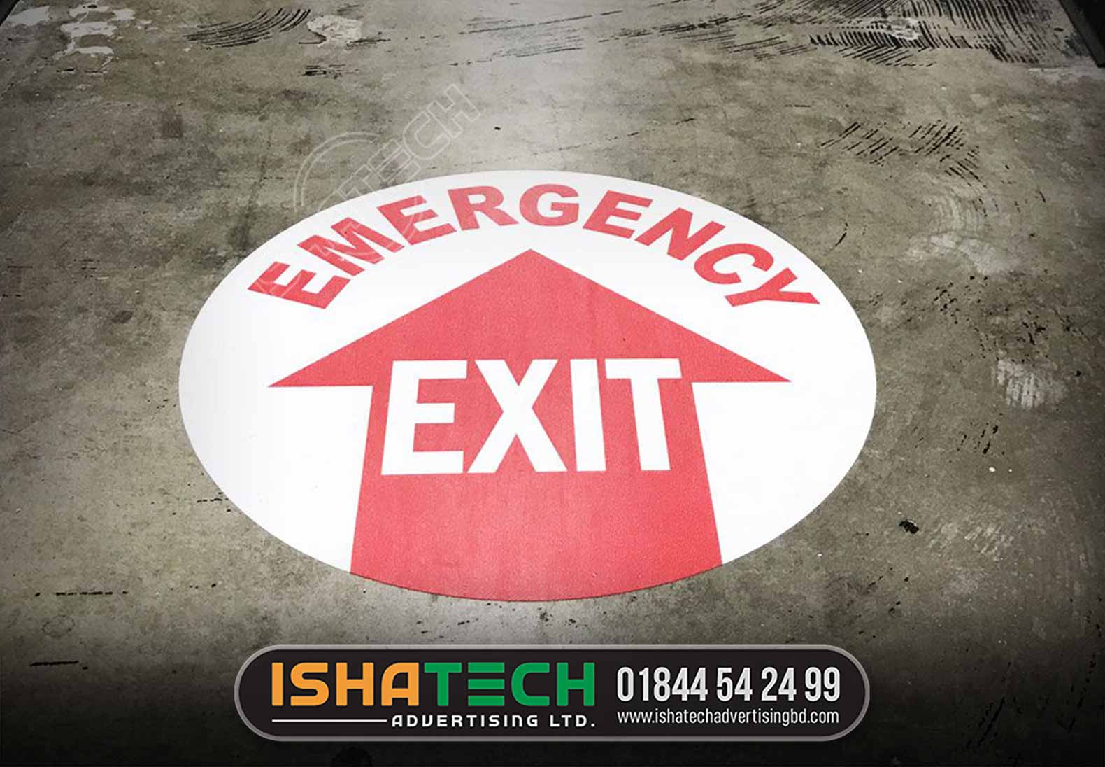 EMERGENCY EXIT NAME PLATE STICKER PRINTING BD