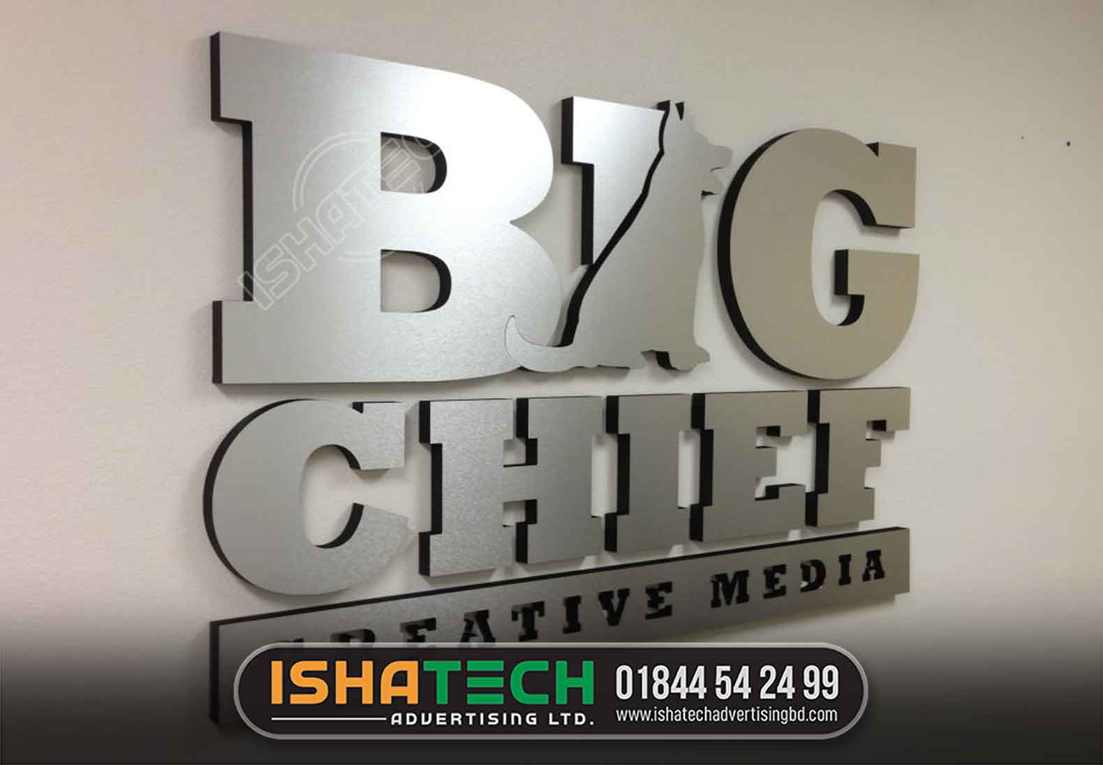 Modern Sign Making Company Office Signage, Hot Style Outdoor Advertising 3D Letters Stainless Steel Decorative Metal Alphabet Gold Sign Letters CREATE BY ISHATECH ADVERTISING LTD. THE LEADING SS LETTER SIGNAGE AGENCY IN DHAKA BD