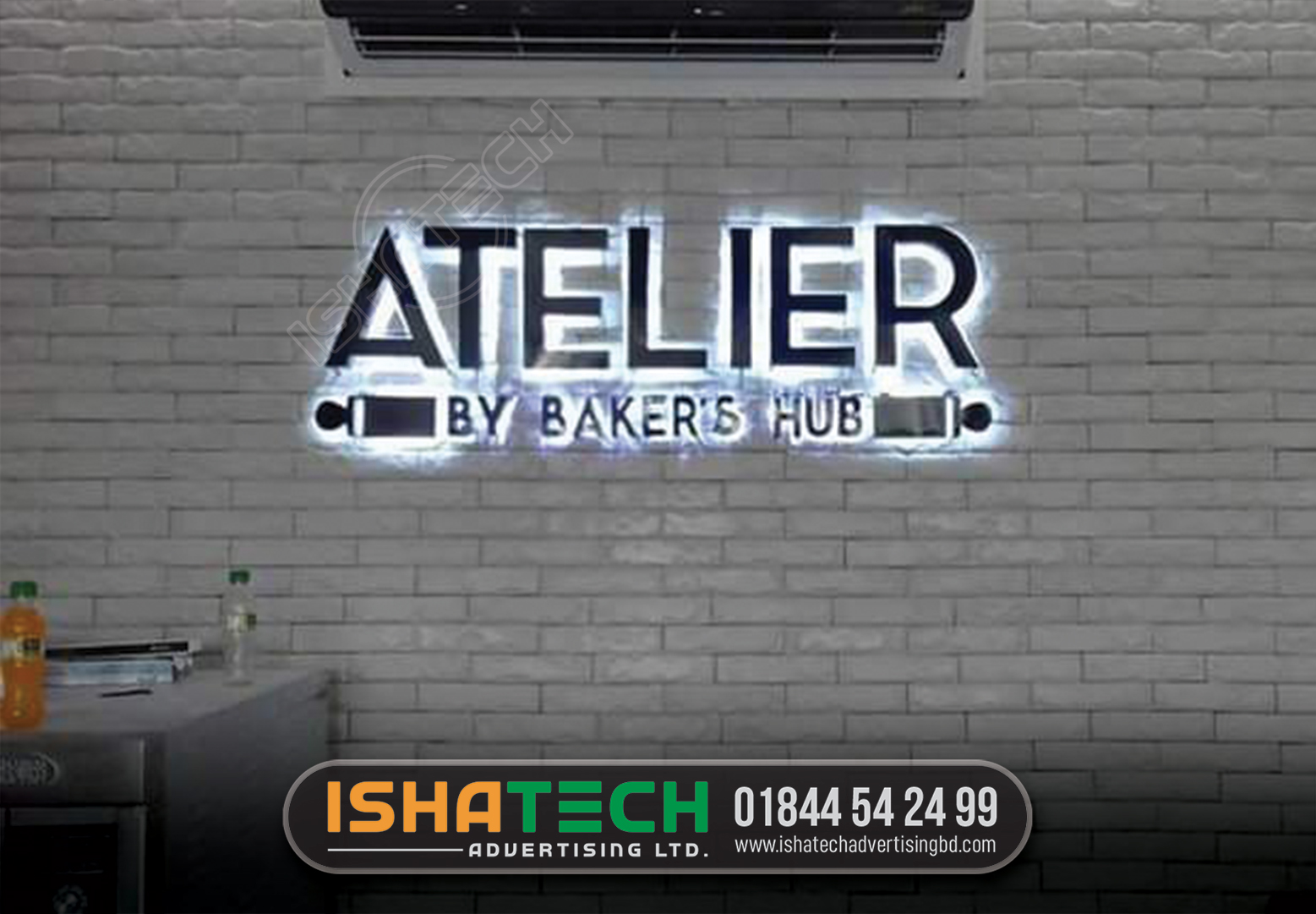 ATELIER STEEL BACKLIGHT LETTER SIGNAGE BD, Stainless Steel Letters' Signboard Manufacturer | মিরপুর