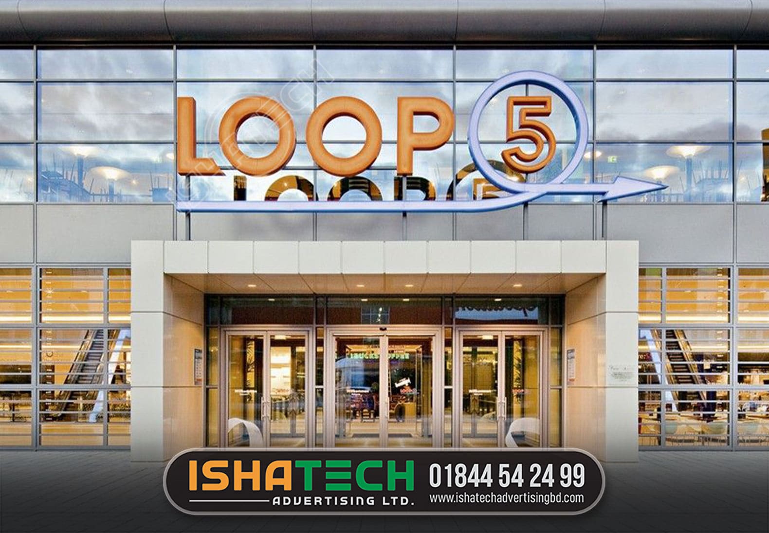 LOOP 5, SHOPPING MALL GATE LED LETTER SIGNS, Shopping Mall Direction Sign