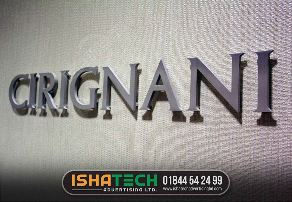 CIRIGNANI OFFICE SS LETTER NAMEPLATE MAKER AND MANUFACTURER IN DHAKA BD