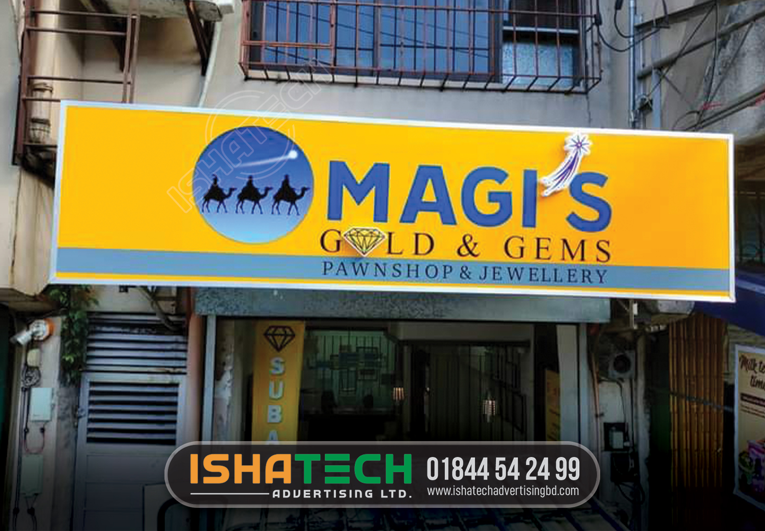 MAGI'S PROFILE LIGHTING LIGNBOARD MAKING BY ISHATECH ADVERTISING LTD, LEADING SIGNBOARD MAKING COMPANY IN DHAKA BANGLADESWH, BEST LED SIGNS BD, BILLBOARD BD, SIGNBOARD BD, NEON SIGNS BD