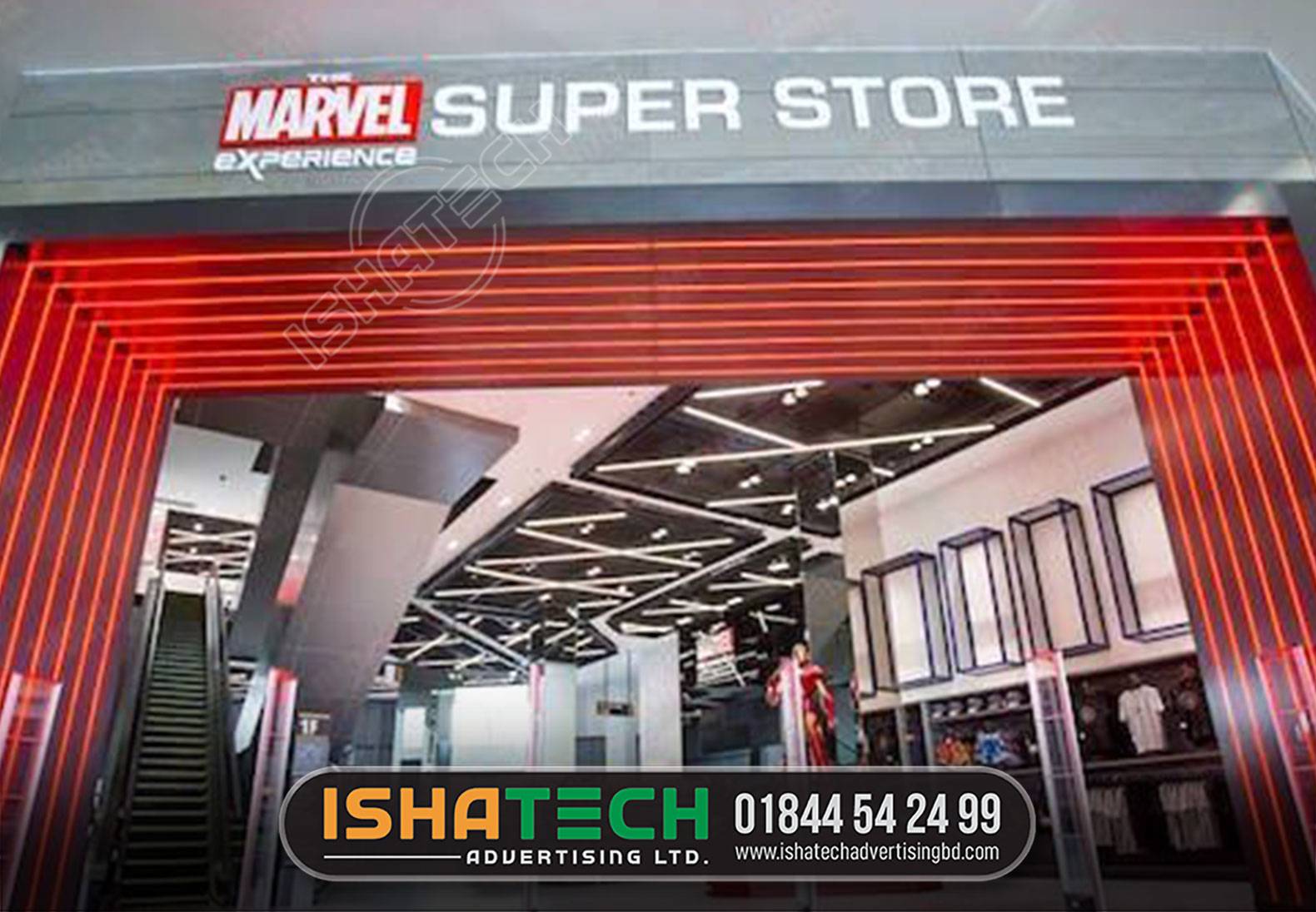 MARVEL SUPER STORE FRONT LED SIGNAGE MAKER AND SUPPLIER COMPANY IN DHAKA BANGLADESH