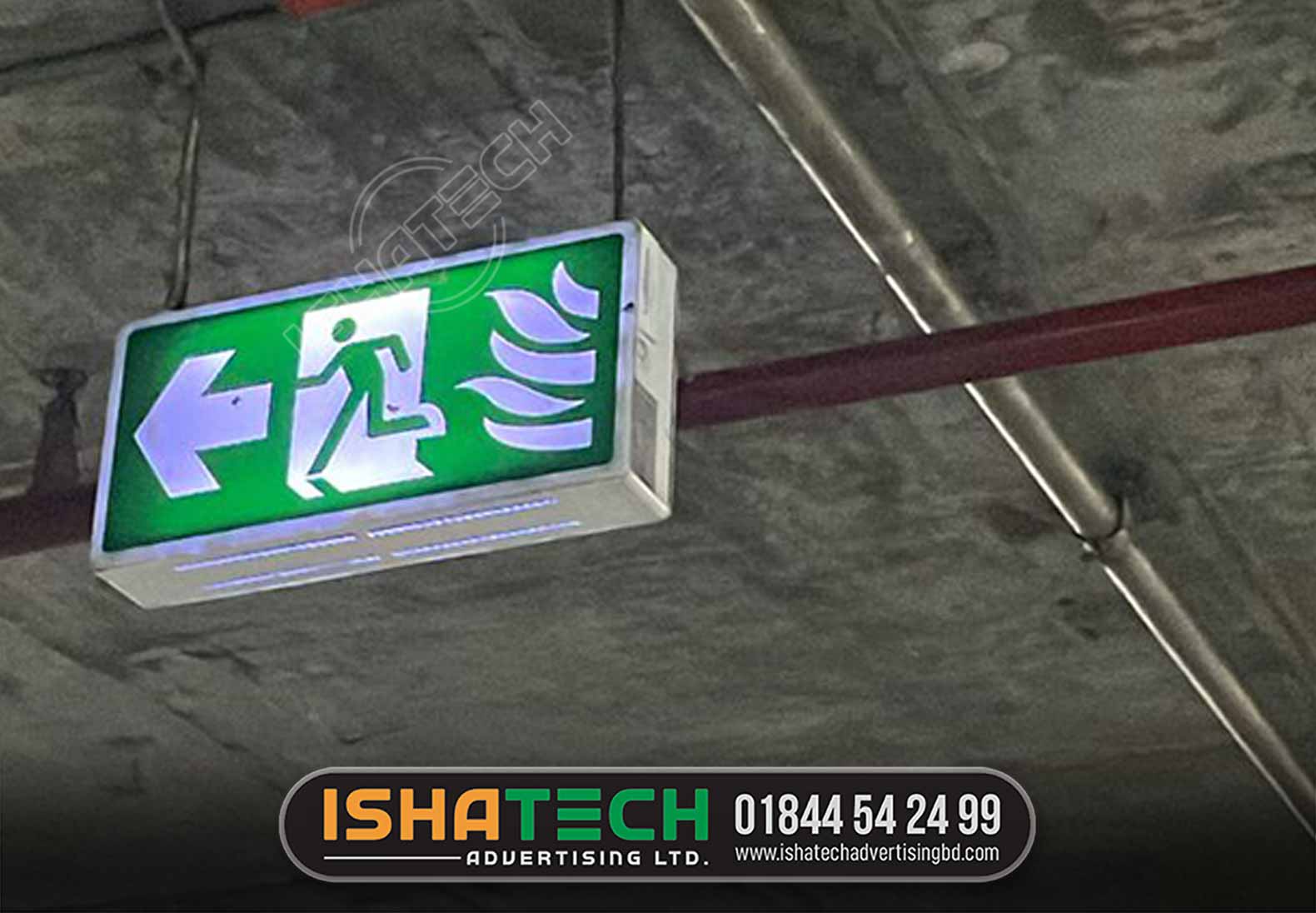 Aluminium Emergency Exit Light Sign For Fire