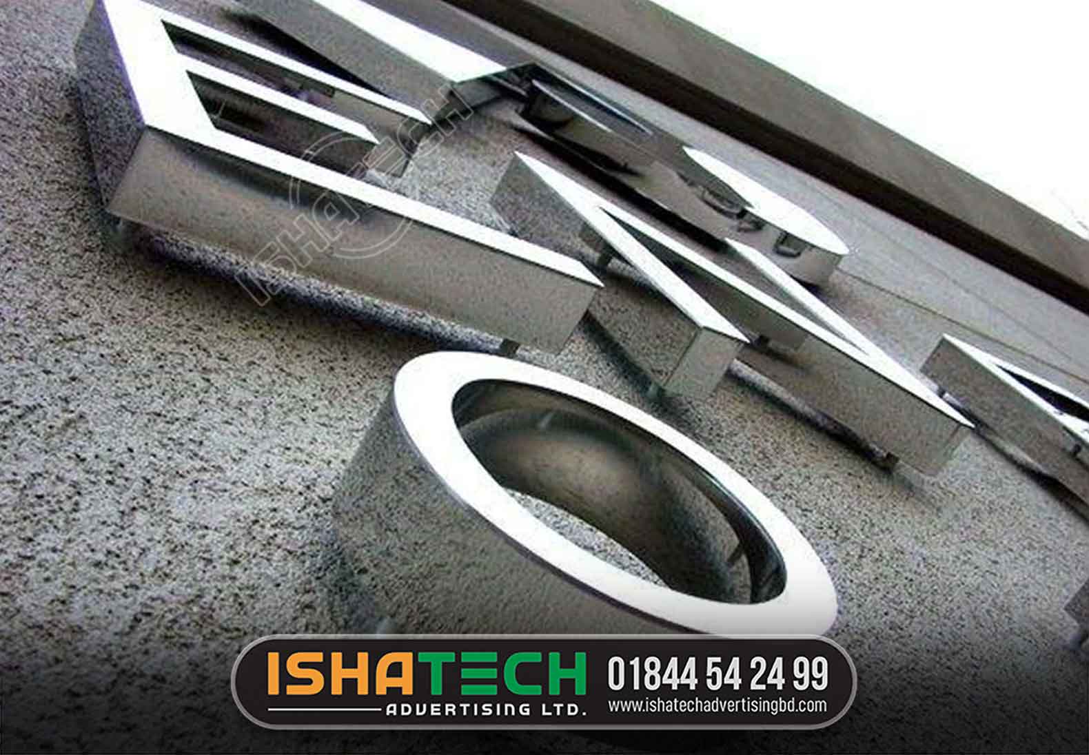 Stainless Steel 3D Letter Latest Price, Manufacturers. Mirror Finish Stainless Steel 3D Letter, For Promotion. SS letter Sign board price in Bangladesh. Stainless Steel Letters Manufacturer in Gurgaon - 3d Led. 3D Stainless Steel Letters Fabricated Metal Letters Supplier.