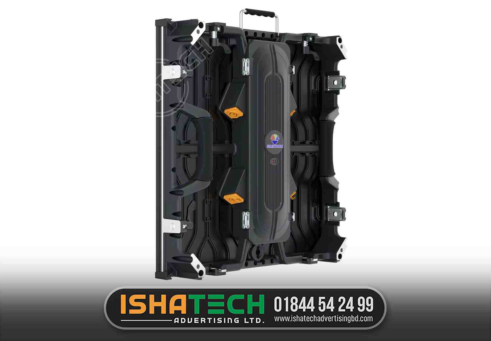 Ishatedh Advertising Ltd is a high performance rental panel for indoor and outdoor applications. It is light and slim and has many creative and user-friendly designs to achieve more convenient and faster installation including fast lock, and carry handles.The screen has high protecting level with front and back service options for quick and easy maintenance.
