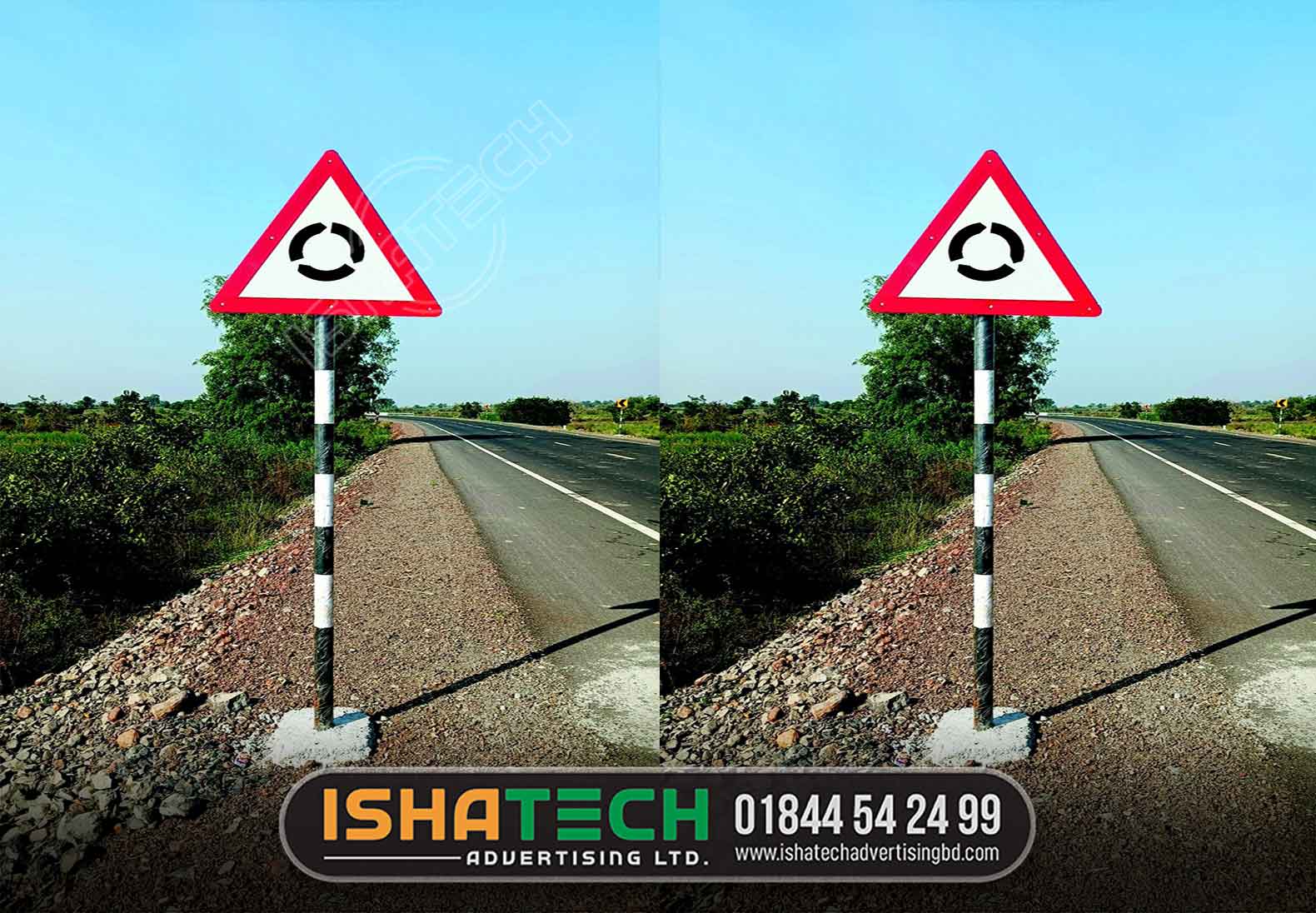 Direction Road Sign Board, Mild Steel, Danger Warning Cautionary Retro Reflective Road Signage
