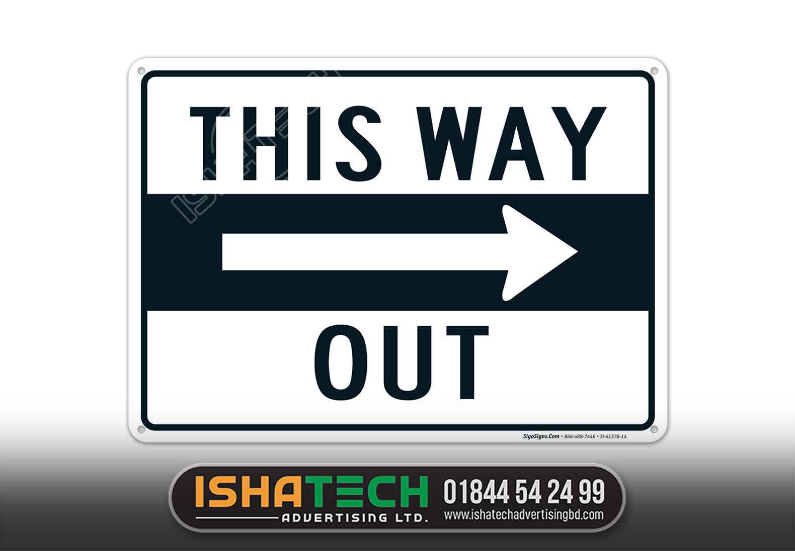 OUT WAY SIGNBOARD, IN AND OUT DIRECTIONAL NAME PALTE