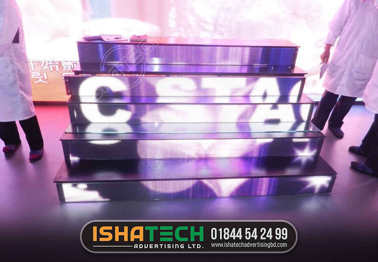 ISHATECH ADVERTISING LTD | Led Screen, Led Display, China Led Video Wall Supplier ; Opens a new tab Magic Stage led screen used as dance floor | LED STAIR TV ADVERTISING BILLBOARD BD