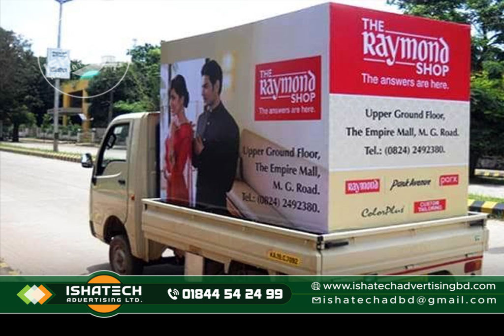 raymond shop car branding, products advertising car branding bd