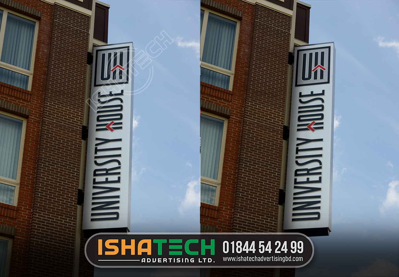 vertical signboard design and making company in bd, led sign bd, neon sign bd, led ads bd