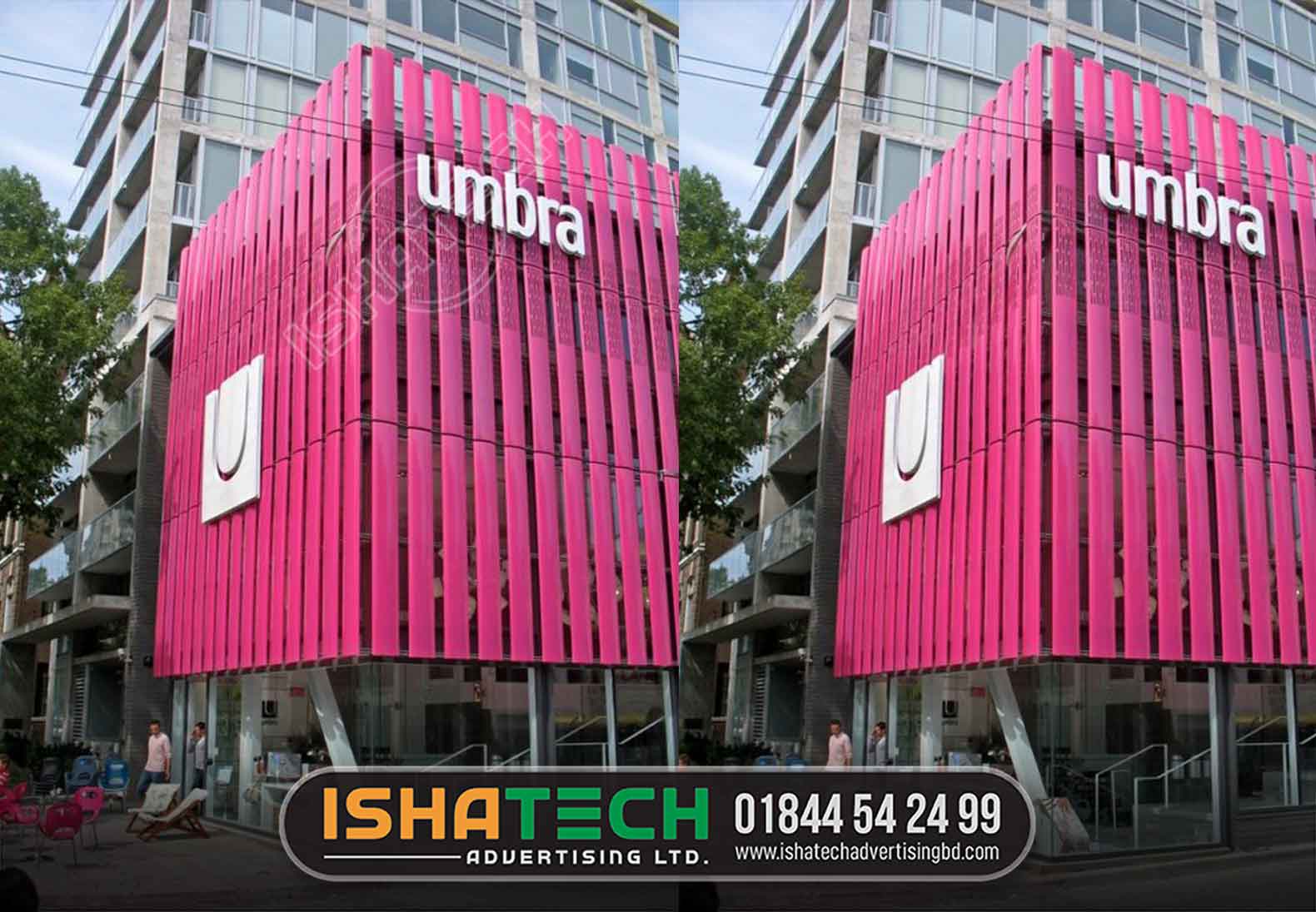 SHOPPING MALL OUTDOOR BRANDING, HOARDING OUTDOOR LED WHITE COLOR ACRYLIC LETTER SIGNS MAKING BY ISHATECH ADVERTISING LED
