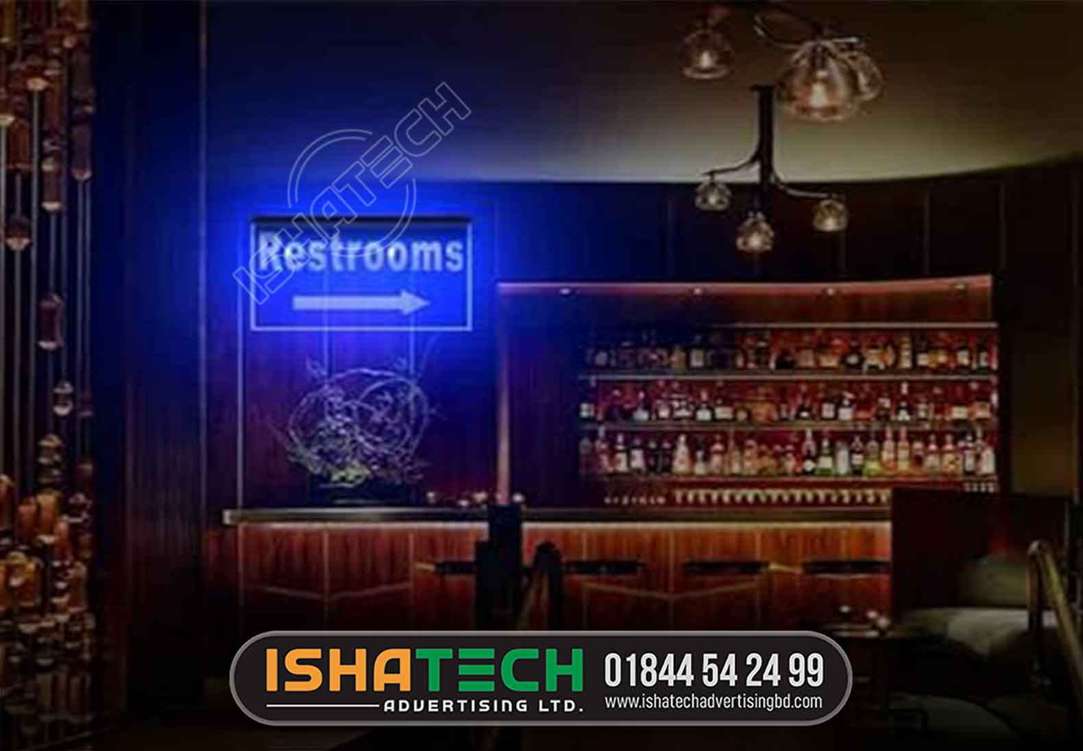 RESTROOM LED LETTER DIRECTIONAL SIGNS, SIGNBOARD COMPANY IN DHAKA, BANGLADESH