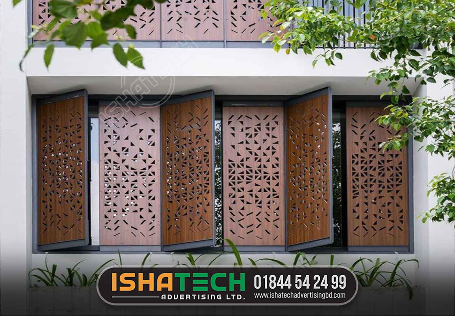 Metal perforated panels, steel plates, Marble & Gypsum, 3D panels, wood mashrabiya. Laser cutting services & Cnc router cutting services.