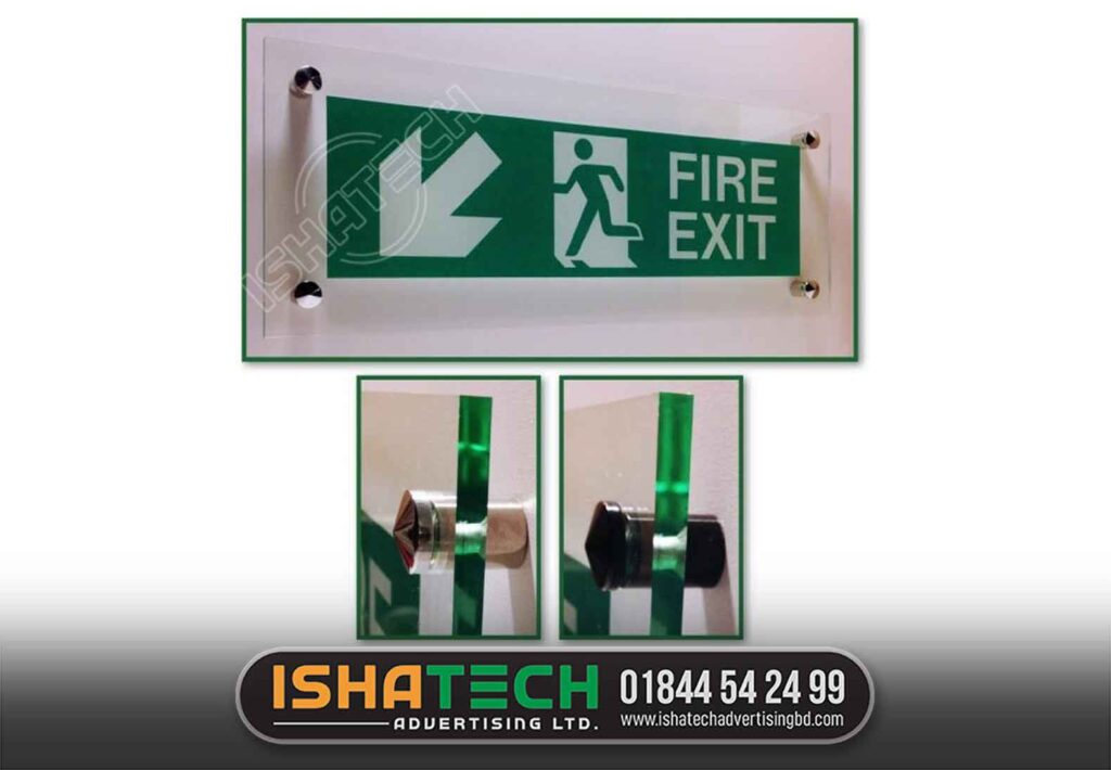 FIRE EXIT GLASS NAME PLATE, OFFICE GLASS NAME PLATE