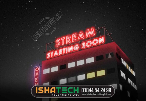 STREAM STARTING SOON TOOFTOF OUTDOOR LIGHTING TUBE BILLBOARD BD