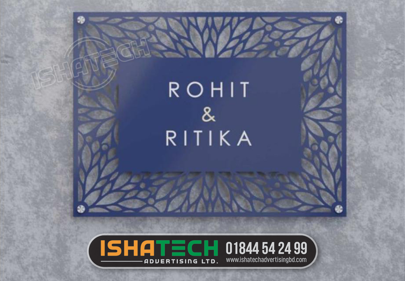 ISHATECH ADVERTISING LTD., THE LEADING OFFICE PLASTIC NAME PLATE DESIGN AND PRINTING COMPANY IN GULSHAN, BANANI, DHAKA. Phone: 01844542499