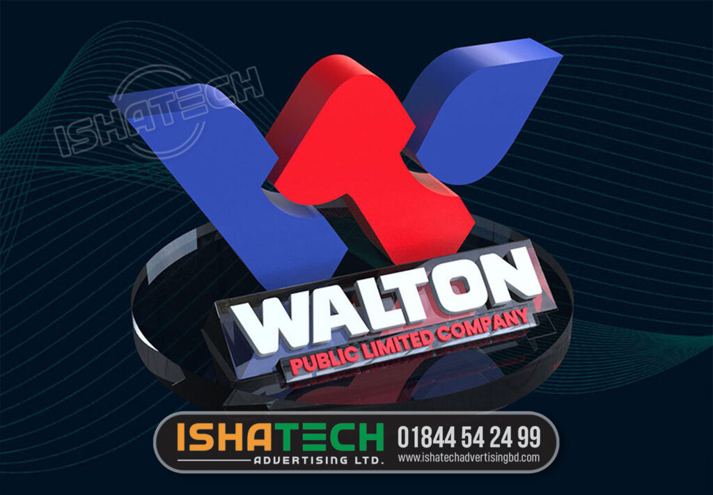 Wallton Acrylic 3D Logo Signboard in Bangladesh