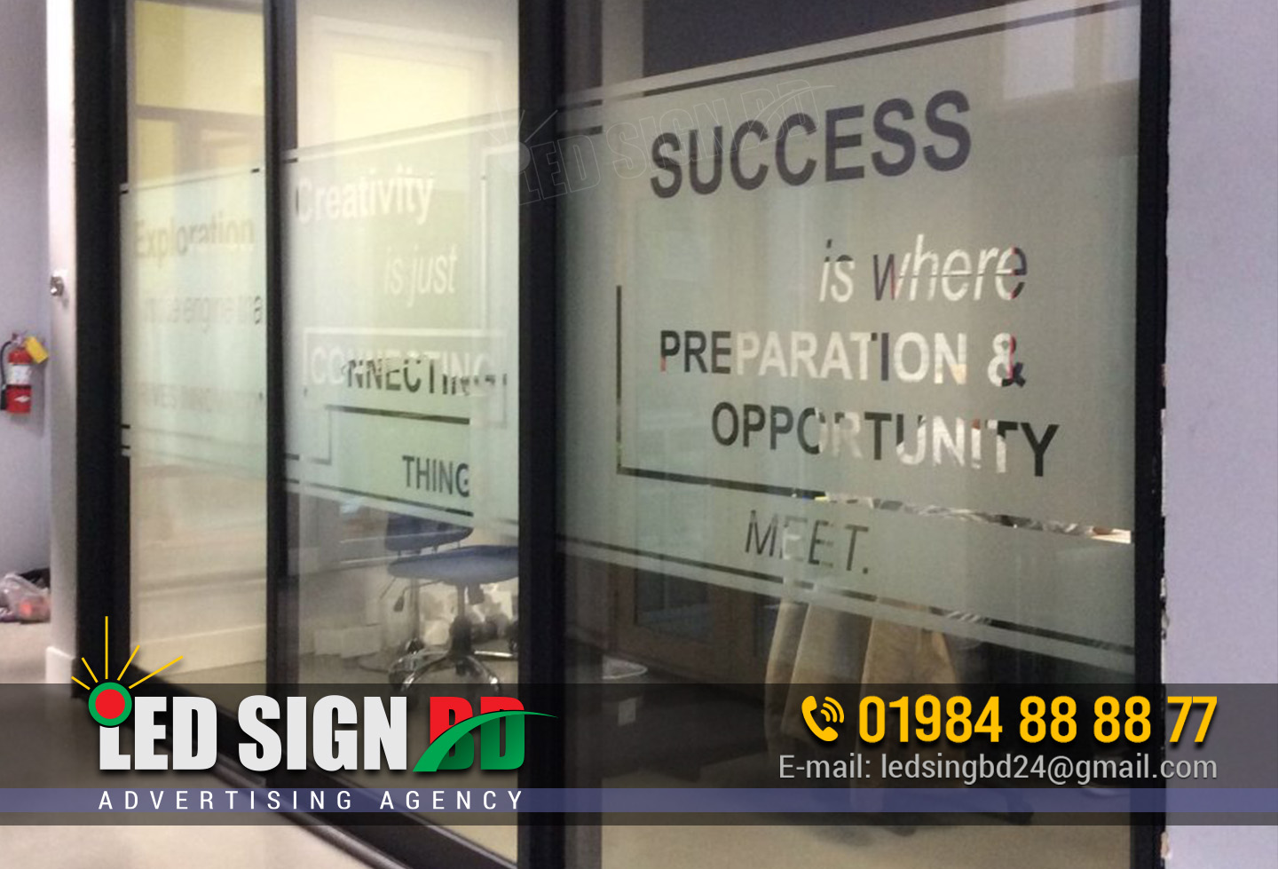 Frosted Glass Design, Office, Restaurant and house glass sticker design and printing service in Bangladesh
