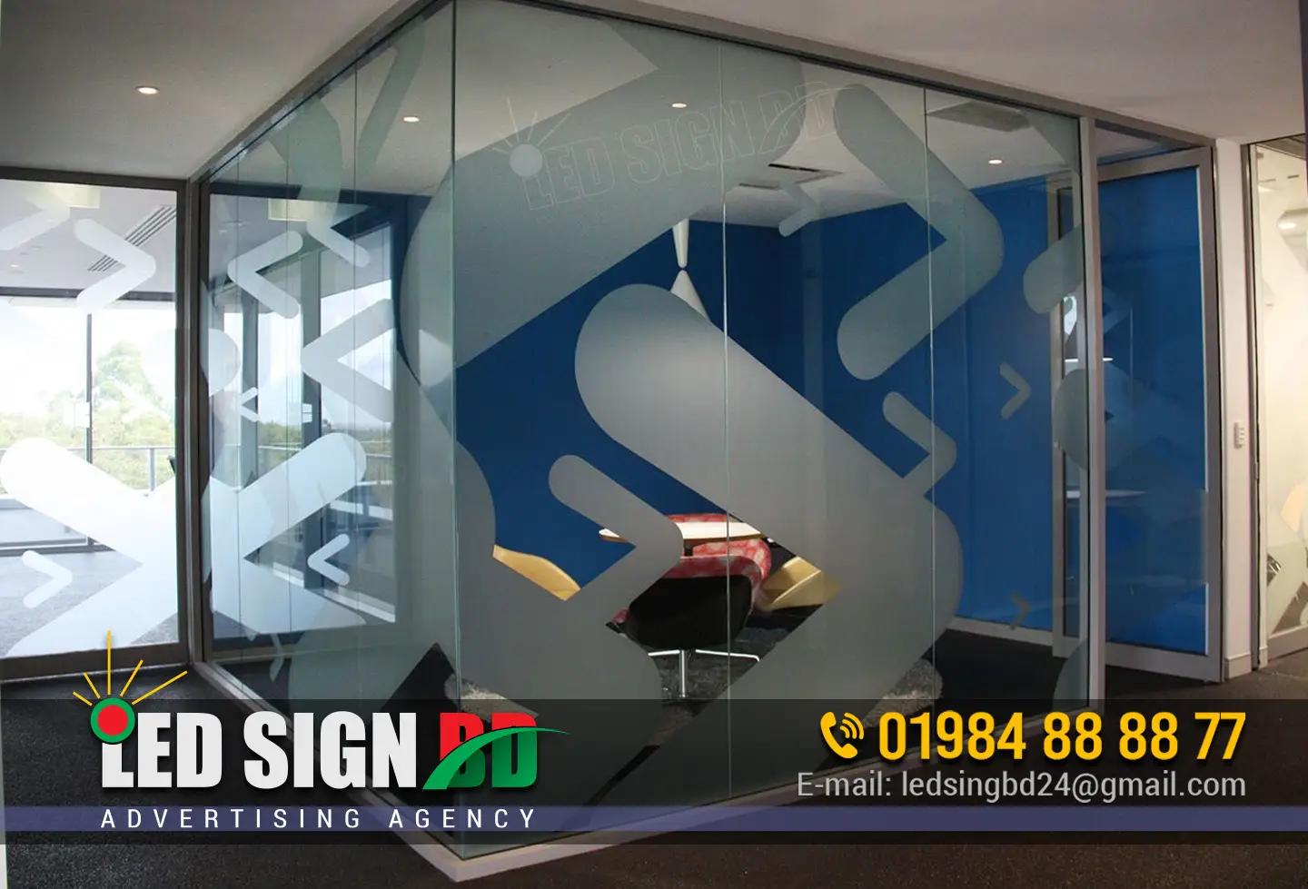 Thai Aluminium Glass Sticker, Office Frosted Frivacy Sticker.