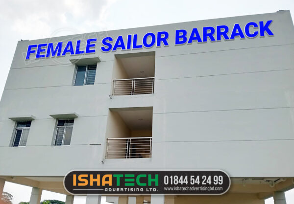 FEMALE SAILOR BARRAK BLUE COLOR LED LETTER SIGN BOARD