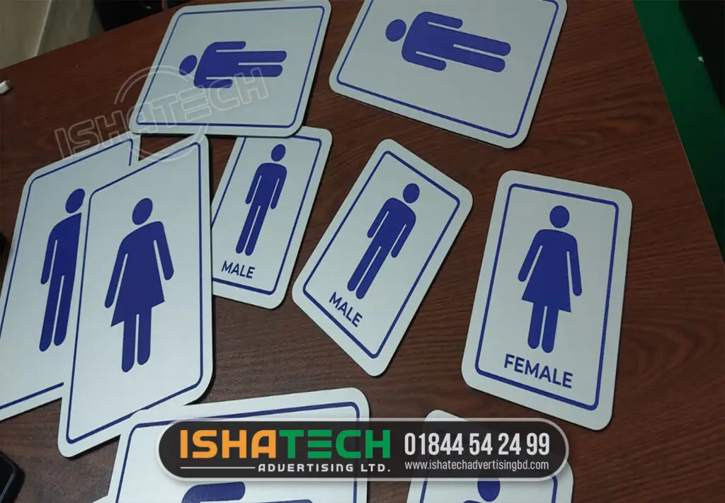 Washroom Male Female Directional Icon Sign
