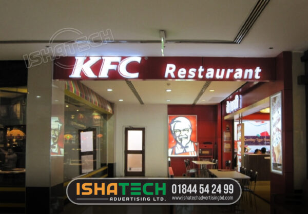 KFC Restaurant Acrylic 3D Lighting Sign Board