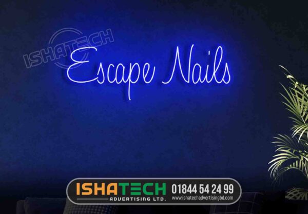 Escape Nails Neon Sing