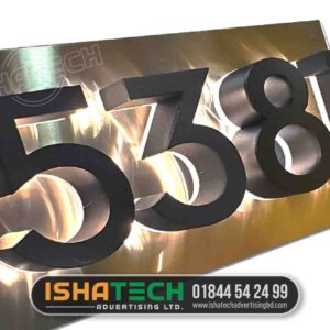 SS Backlit House Number Plate