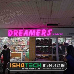 Dreamers Storefront Acrylic LED Name Plate