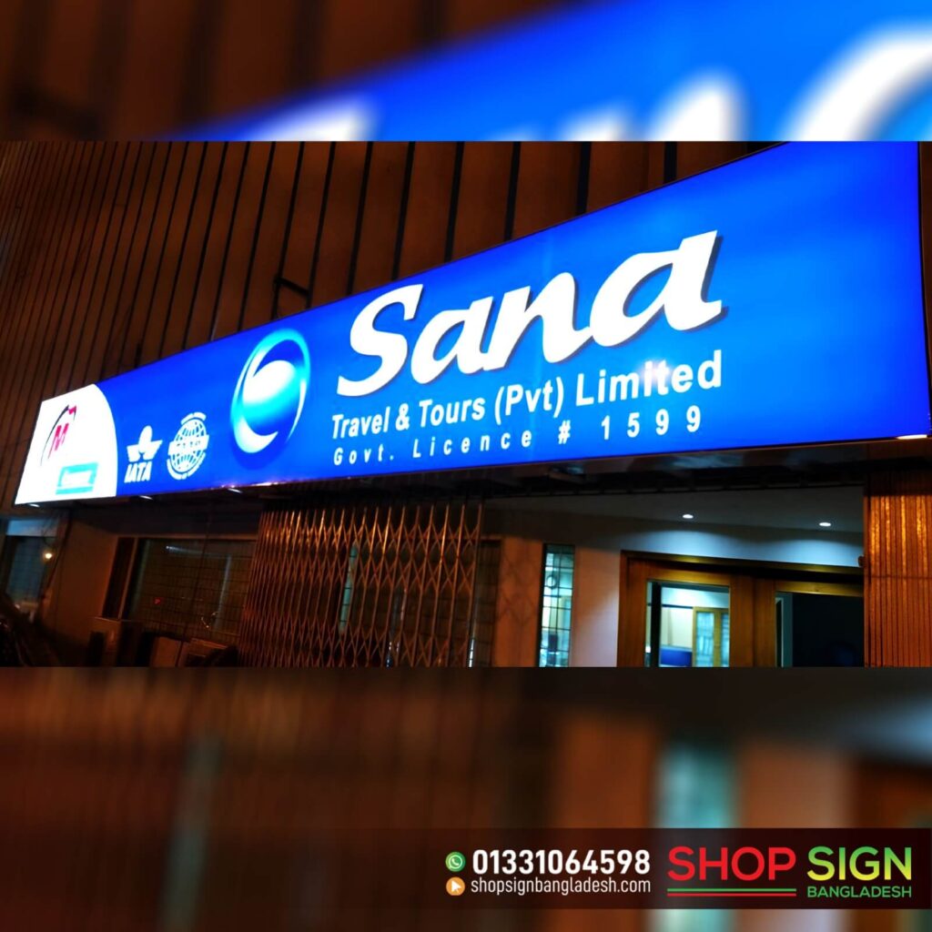 Tour and Travel agency Profile Lighting LED Sign board