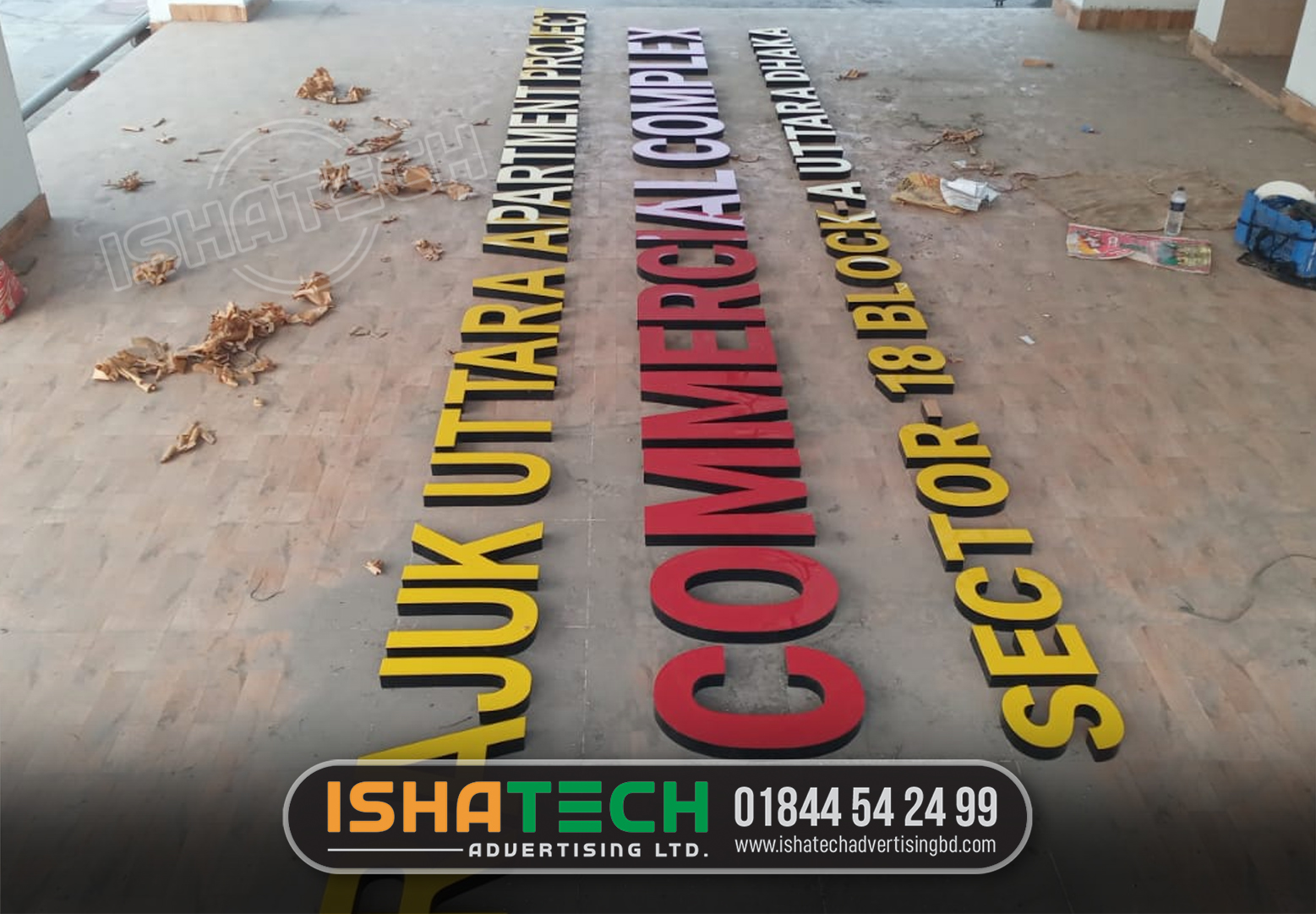 Commercial Area Projects Acrylic LED Letters Sign Board