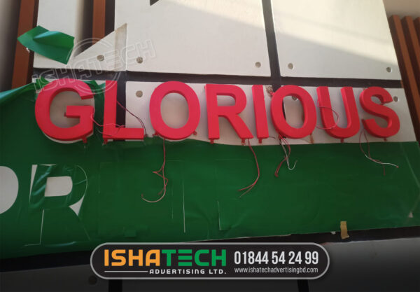 Red-Colored Acrylic Letters for Dhaka