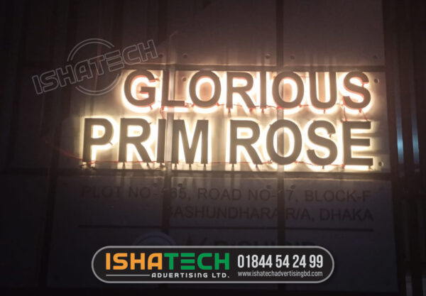 SS Backlit Name Plate for House and Office