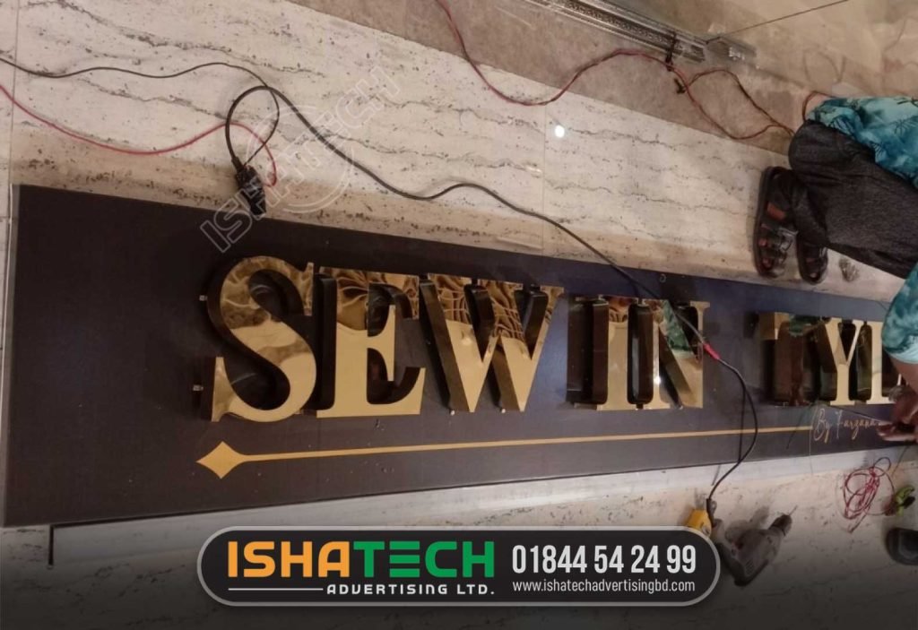 SS name plate for office desk